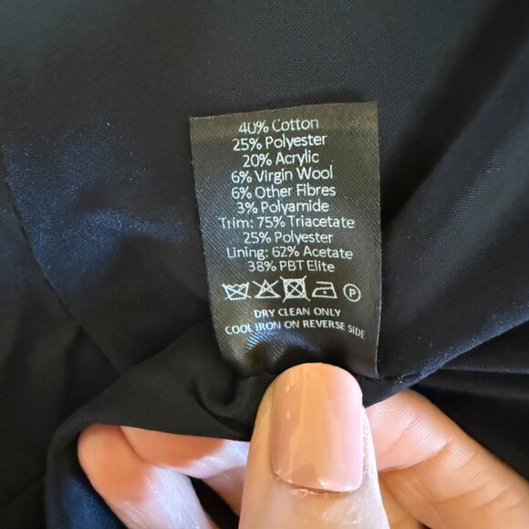 The Fold London Peplum Ivory and Navy Peplum jacket, size 4 - Picture 8 of 8